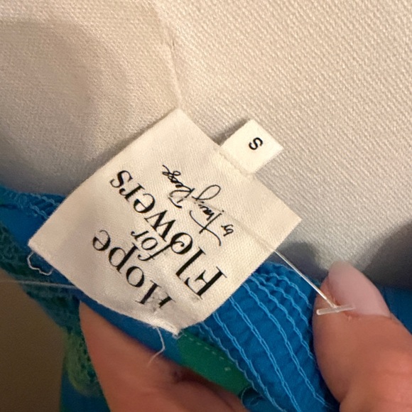 NEW HOPE FOR FLOWERS Small tiered mini slip dress in blue/green awning stripes - Picture 9 of 9